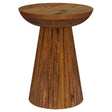 Aureo Round Solid Wood Accent Side Table Wild Honey 931155 - Ella Furniture
