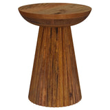 Aureo Round Solid Wood Accent Side Table Wild Honey 931155 - Ella Furniture