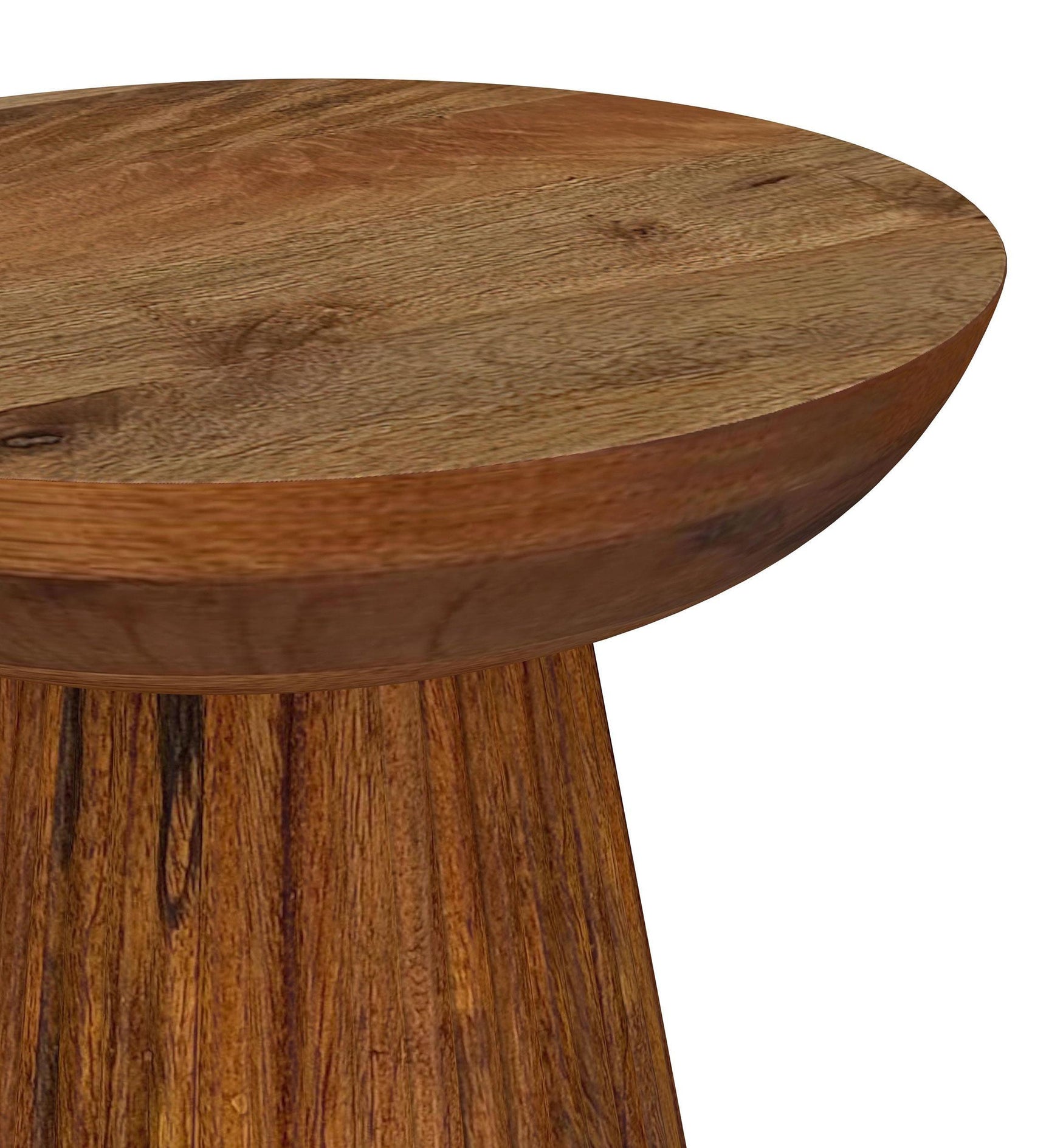 Aureo Round Solid Wood Accent Side Table Wild Honey 931155 - Ella Furniture