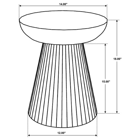 Aureo round wooden side table displaying warm finish and shape
