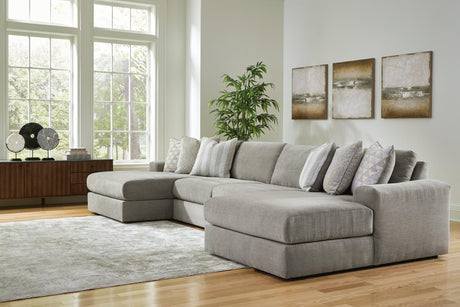 Avaliyah Ash Chenille 4-Piece Double Chaise Sectional - image 1