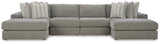 Avaliyah Ash Chenille 4-Piece Double Chaise Sectional - image 2