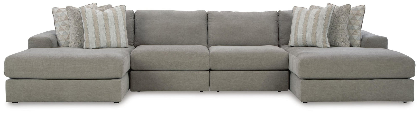 Avaliyah Ash Chenille 4-Piece Double Chaise Sectional - image 2