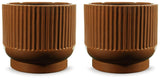 Avalyah Burnt Umber Ceramic Vase Set of 2 - side view
