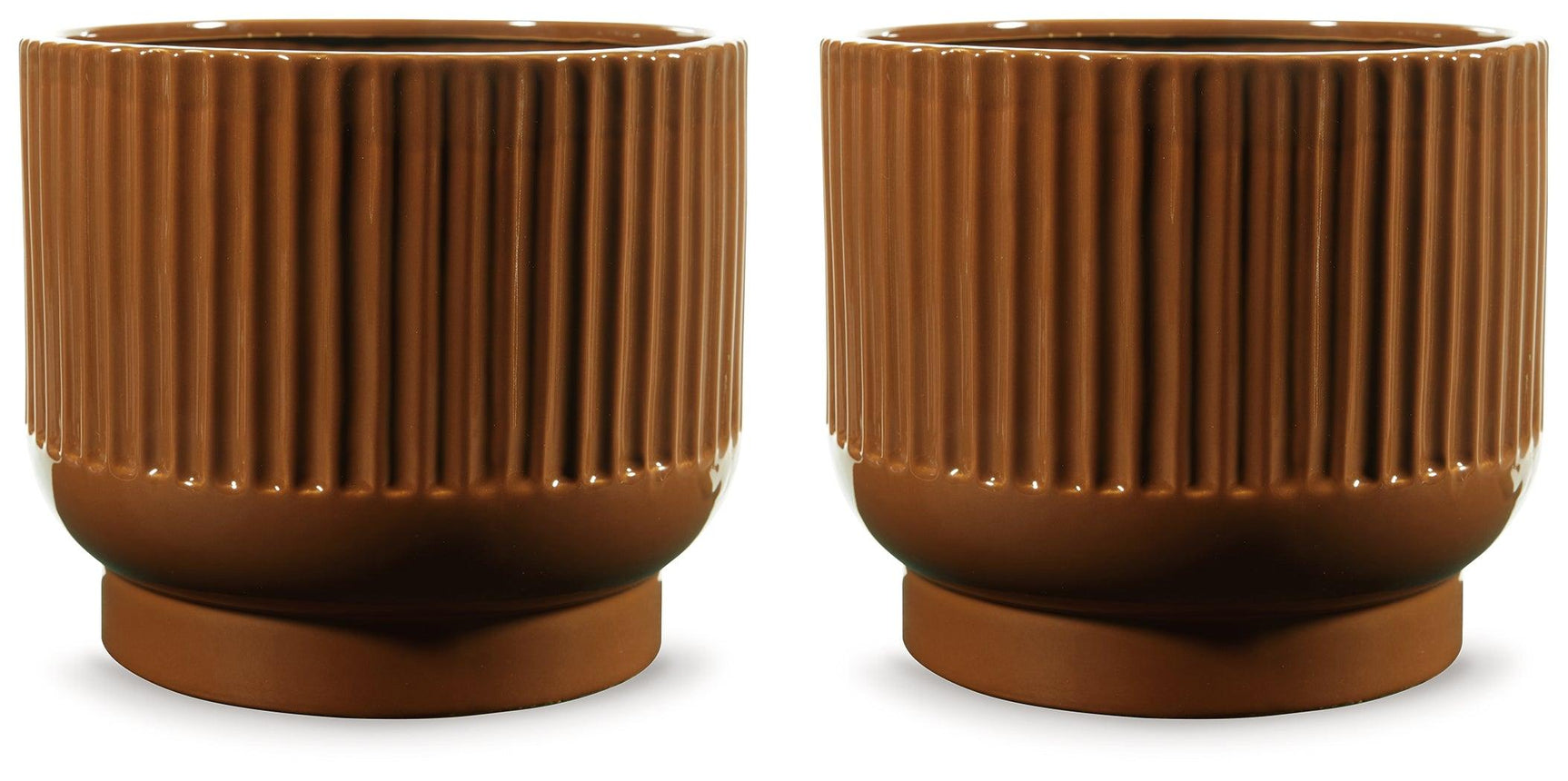 Avalyah Burnt Umber Ceramic Vase Set of 2 - side view