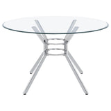 Steele 48-inch Round Glass Top Dining Table Chrome — product image 2
