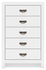 Binterglen White Chest of Drawers — front view