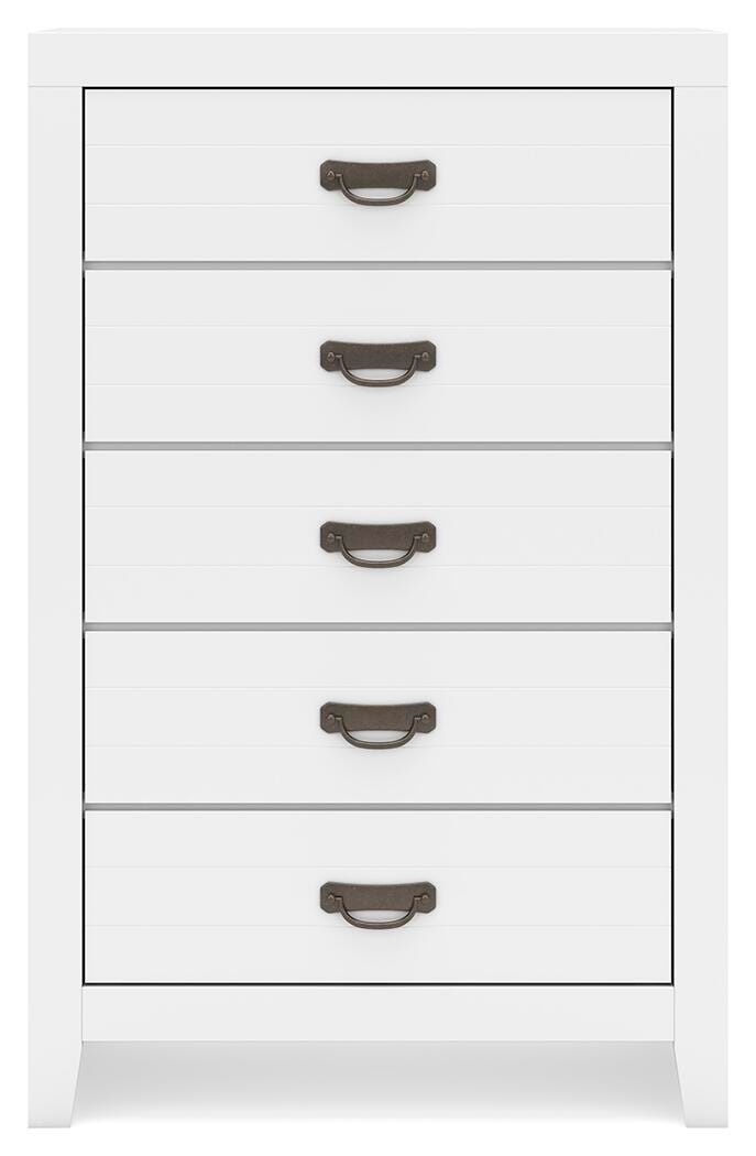 Binterglen White Chest of Drawers — front view