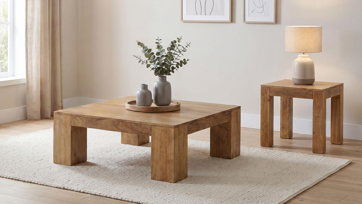Butte Square Mango Wood Coffee Table Natural — product image 7