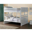 Galen white full over full bunk bed detail view