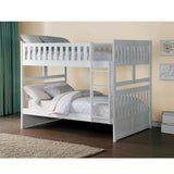 Galen white full over full bunk bed detail view
