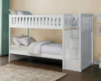 Galen White Twin Over Twin Step Bunk Bed full view