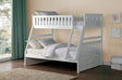 Galen White Twin over Full Bunk Bed angled perspective