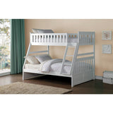 Galen White Modern Transitional Wood And Engineered Wood Twin/full Bunk Bed - Ella Furniture