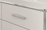 detailed handle view of Drystan Gray Panel Bedroom Set dresser