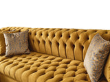 main view of Emma Mustard Velvet Double Chaise Sectional sectional sofa