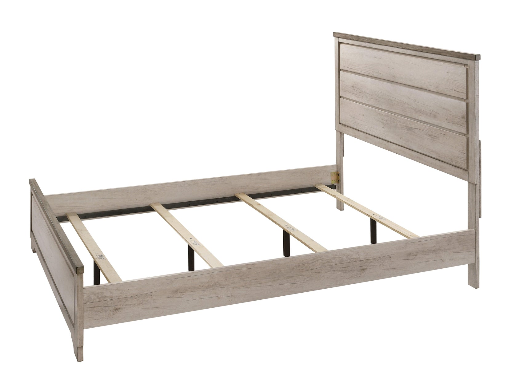 Patterson Driftwood Modern Sturdy, Wood King Panel Bed - Ella Furniture