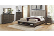 Gray Fabric Tufted Bedroom Set bed main view
