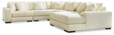 Lindyn Ivory 5-Piece Sectional with Ottoman — product image 3