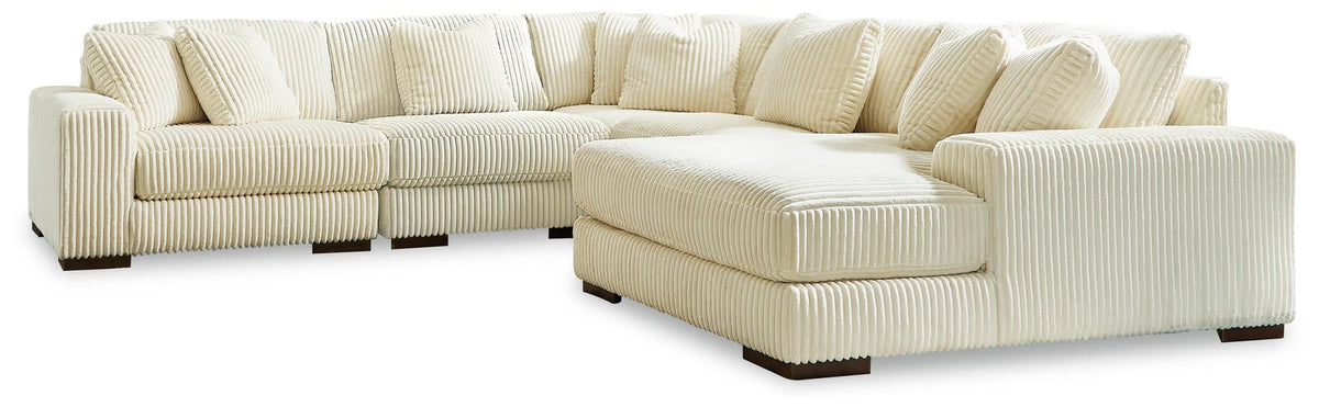 Lindyn Ivory 5-Piece Sectional with Ottoman — product image 3