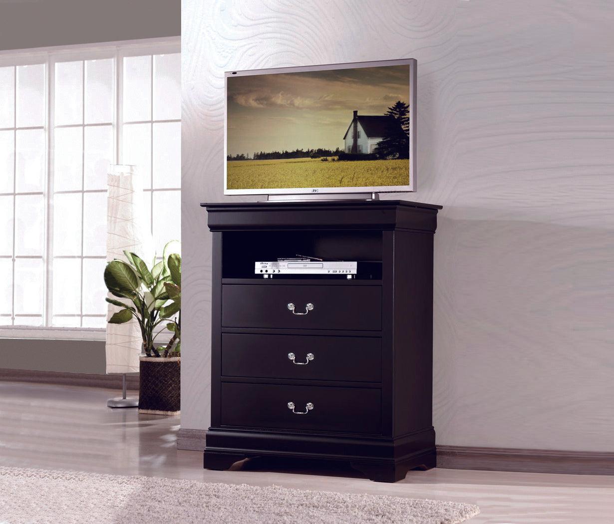 Louis Philip nightstand paired with matching dresser and mirror