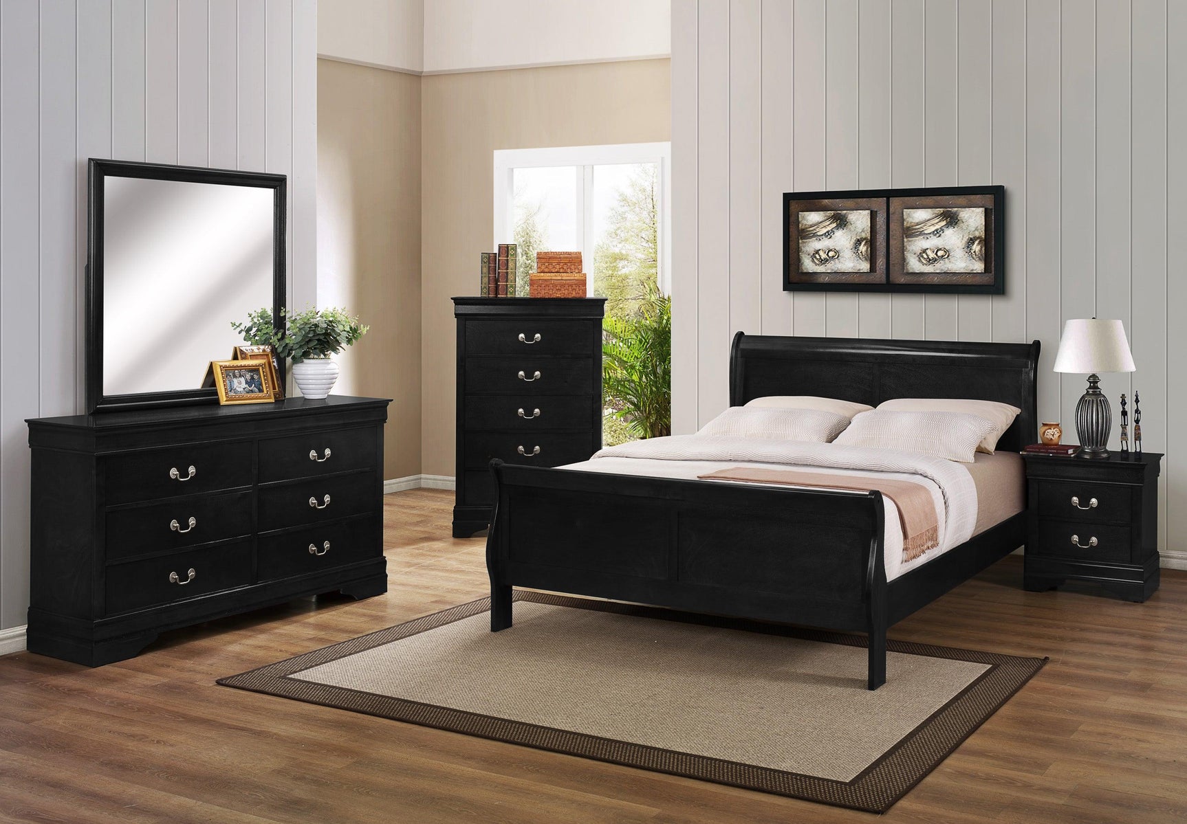 Stacked furniture from Louis Philip collection in showroom