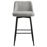 Mellor Fabric Upholstered Swivel Bar Chair Grey (Set of 2) — product image 3