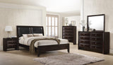 Emily Night Stand in dark cherry wood showing front angle with 2 drawers and bottom shelf