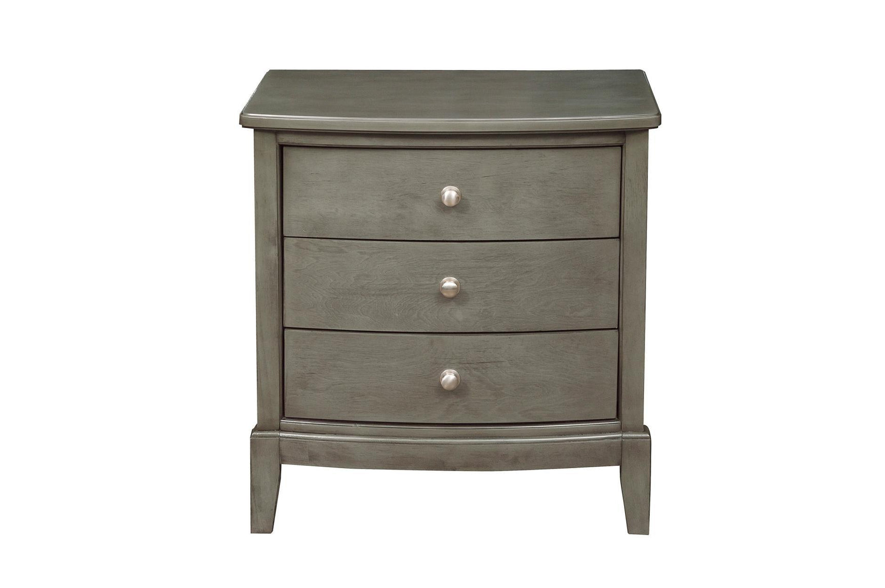 frontal view of Cotterill gray king bed