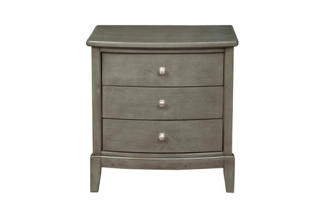 frontal view of Cotterill gray king bed