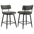 Levine Grey Fabric Upholstered Swivel Counter Chair Set of 2 — product view