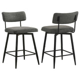 Levine Grey Fabric Upholstered Swivel Counter Chair Set of 2 — product view
