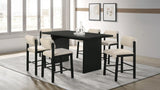 Decker 7-Piece 70-Inch Rectangular Counter Height Dining Set Cream and Black — product view