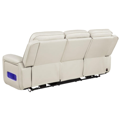 Rojas 2-Piece Dual Power Reclining Sofa Set with Drop-Down Console Greige — product image 5