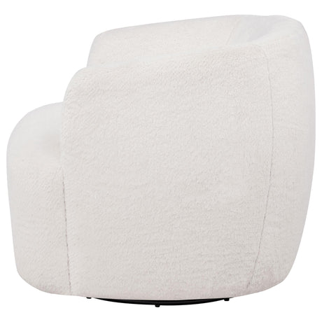 Hudson Faux Fur Swivel Accent Chair Ecru — product image 4