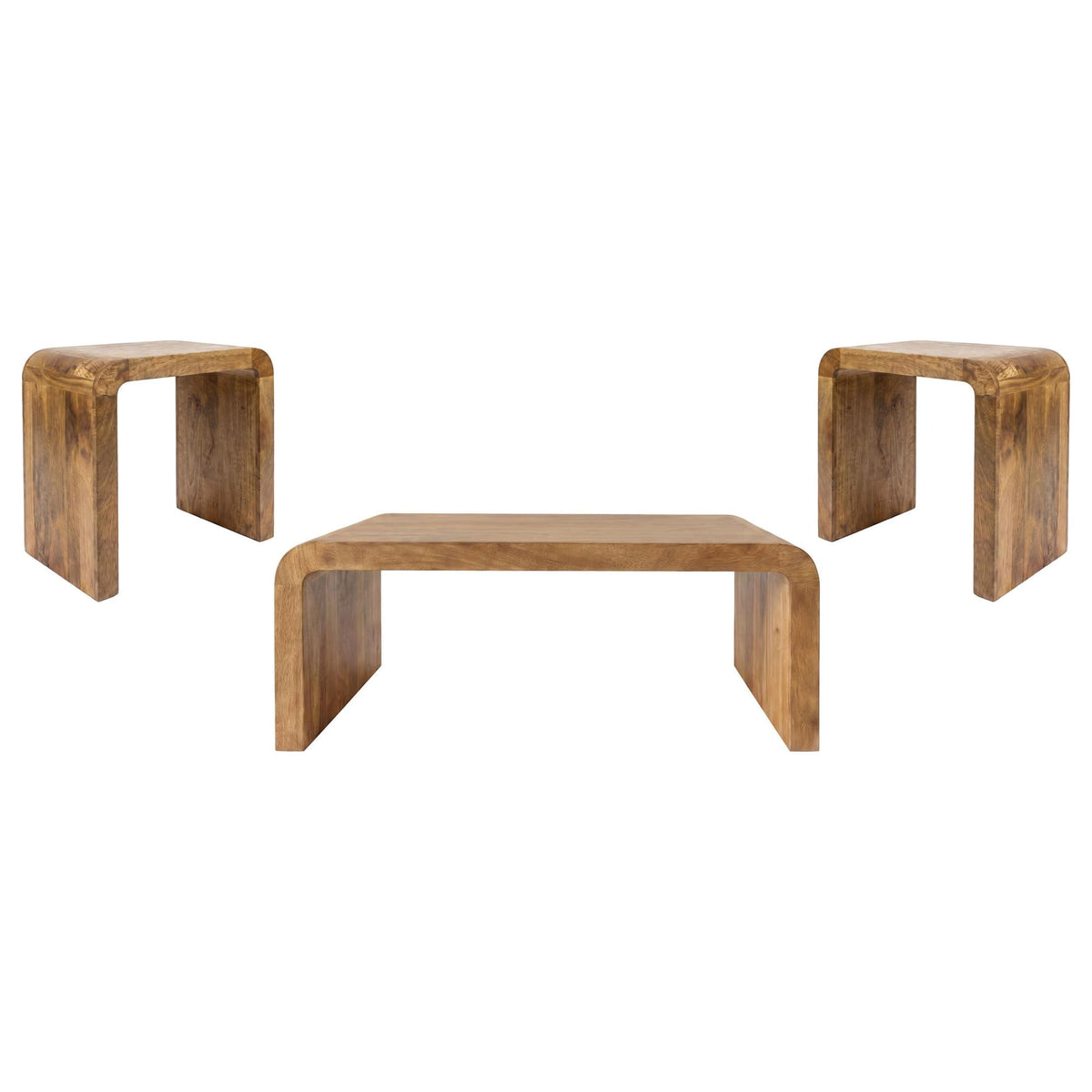 Booker 3-Piece Mango Wood Coffee and End Table Set Natural — product image 2