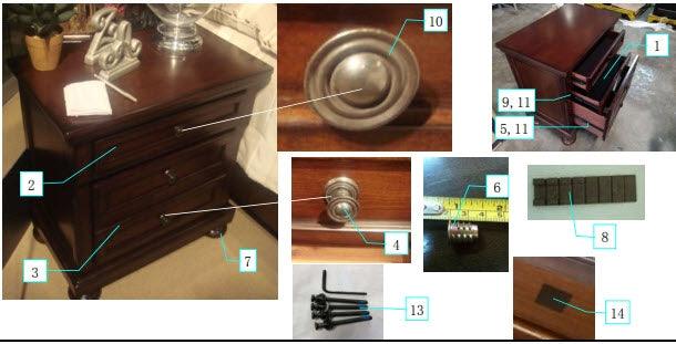 Porter Nightstand close-up of hardware