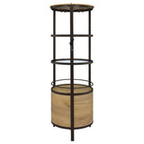 Ritter Round LED Bar Wine Storage Cabinet Rustic Oak — product image 7