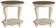 Realyn White/Brown 2 End Tables — product image 2