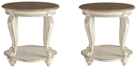 Realyn White/Brown 2 End Tables — product image 2