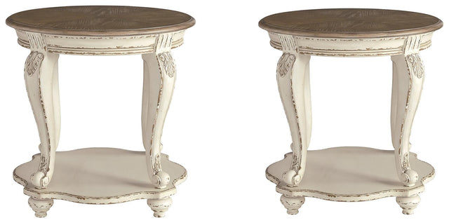 Realyn White/Brown 2 End Tables — product image 2