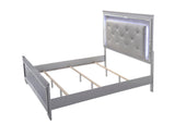 Lillian Night Stand with two dovetail drawers in silver wood finish