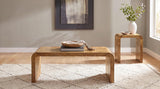 Booker 2-piece Mango Wood Coffee and End Table Set Natural — product view