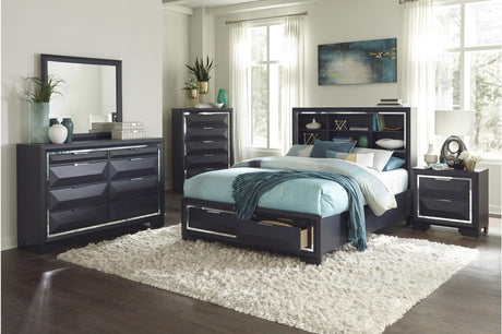 Rosemont Midnight Blue Bedroom Set front view of bed