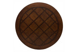 side angle of Lordsburg brown cherry dining table and chairs