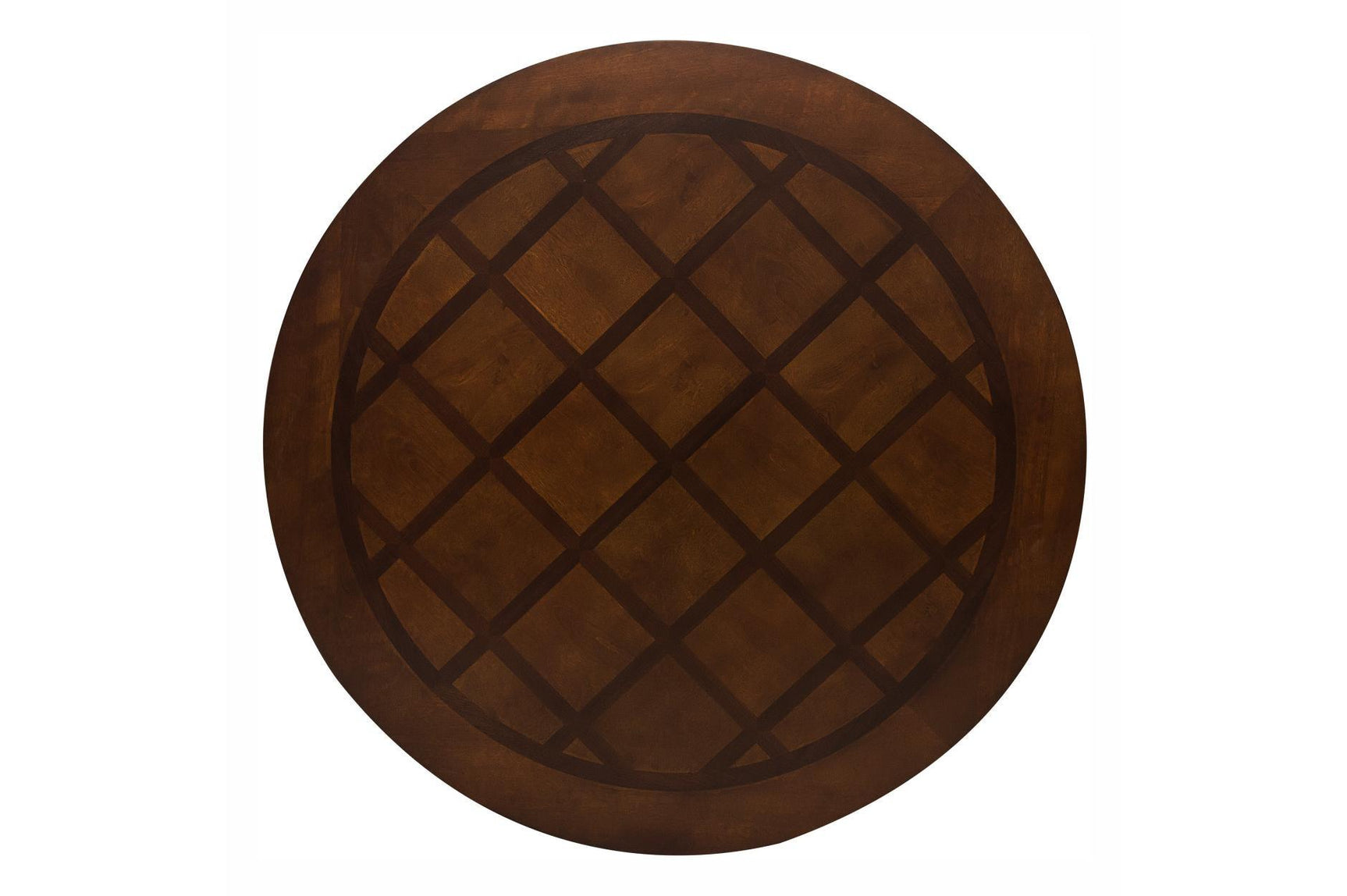 side angle of Lordsburg brown cherry dining table and chairs