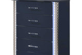 LED illuminated Aya nightstand with dark navy finish