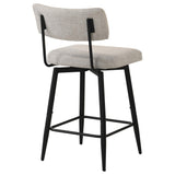 Levine Cream Fabric Upholstered Swivel Counter Chair Set of 2 — product image 7