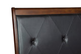 Cotterill Cherry Faux Leather Tufted Panel Bedroom Set bed detailed front view