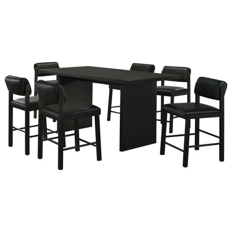 Decker 7-Piece 70-Inch Rectangular Black Counter Height Dining Set — product image 2